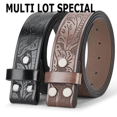 #ad Western Belt Handmade Strap Men#x27;s Full Grain Leather No Buckle Cowboy Rodeo Belt $21.99