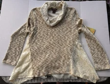 Múltiples NWT Missy Vanilla Sky Lace Detail Sweater Tunic Shirt Medium M Beige 