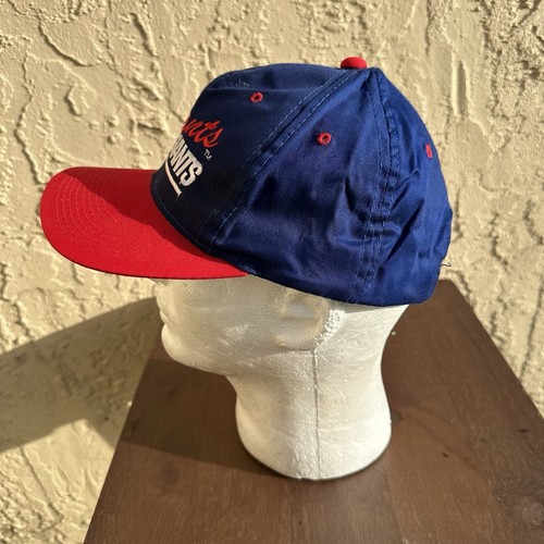 VINTAGE Nike New York Giants Cap Hat Mens Snap Back Blue Red Drew Pearson NFL - Picture 7 of 10