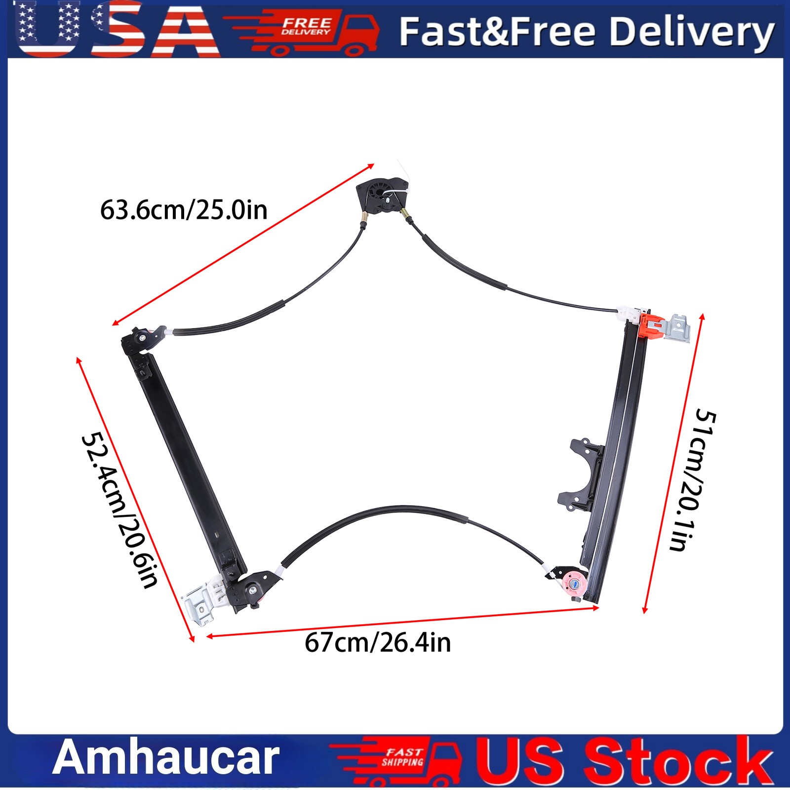Front Left Window Regulator W/O Motor for 2003-2013 Maserati Quattroporte