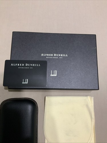 NIB Alfred Dunhill Black 3 Finger Leather Cigar Case Holder w/Dust Bag - Picture 4 of 10