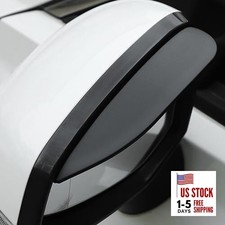Car Rearview Rain Eyebrow Shield,Car Mirror Rain Protector 2PC Solid Black