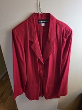 Sag Harbor Red 100 Wool Blazer Size 16 Single Breasted Fully Lined Jacket