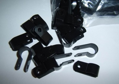 50 3/8'' Black Nylon Power Wire Cable Clamp Tie Down Holder Car Audio Split Loom
