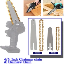 Chainsaw Gold 4/6" Guide Bar Saw Chain 1/ 4" LP .043" 28DL 37DL Wood Cutter Tool