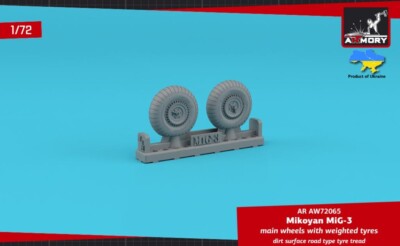 MiG-3 main wheels w weighted tyres dirt surface road type 1/72 Armory AR-AW72065