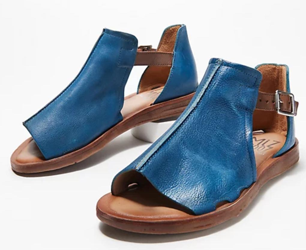 Miz Mooz Women Leather Wide Width Sandals Found TINI $160 {&}