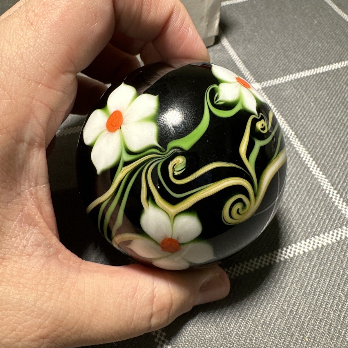 Orient And Flume Art Glass Floral Paperweight With Box | eBay