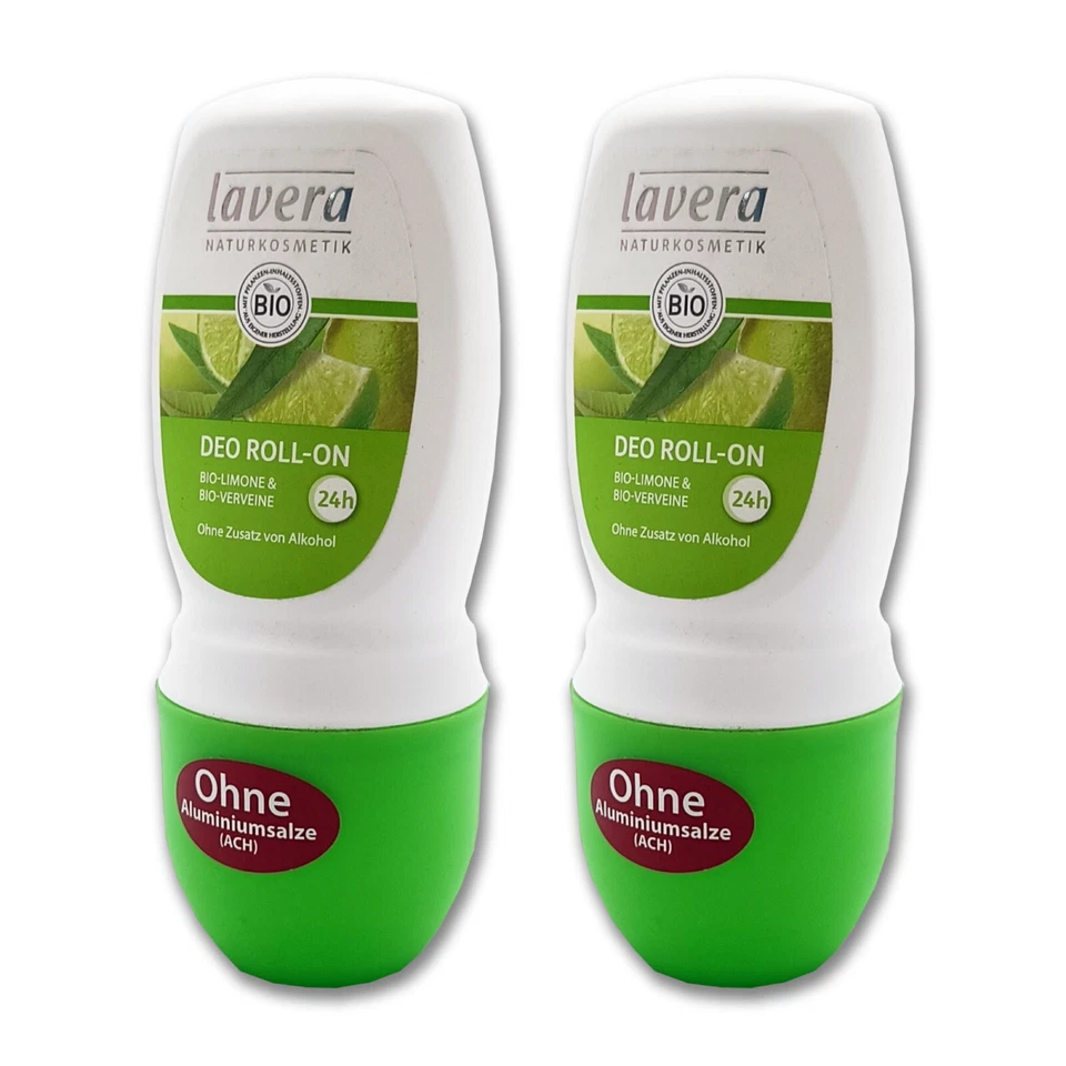 Lavera Deo-Roller, 24h-Deo, Limette und Eisenkraut, vegan, Bio Pflege, 2 x 50 ml