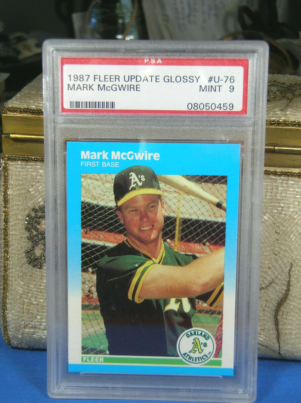 1987 Fleer Update Glossy Mark McGwire  # U-76 PSA 9 MINT Oakland A's