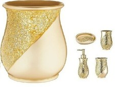 Popular Bath Sinatra Gold Basket, Tumbler, Soap Dish, Toothbrush, Lotion