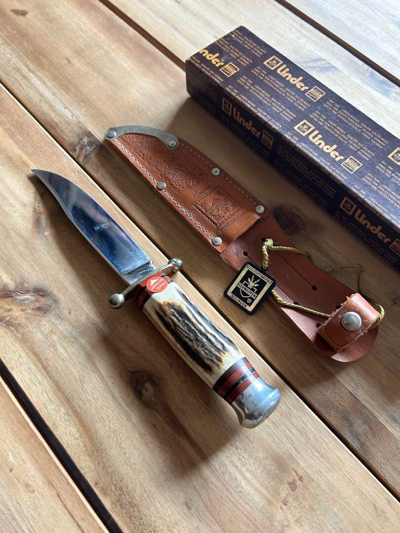 Solingen Linder Fixed Blade Knife w/ Sheath Box Rare AS-IS *G6734