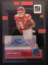 #1015 Skyy Moore 2022 Panini Clearly Donruss #74 Red-Auto-Rookie-Chiefs