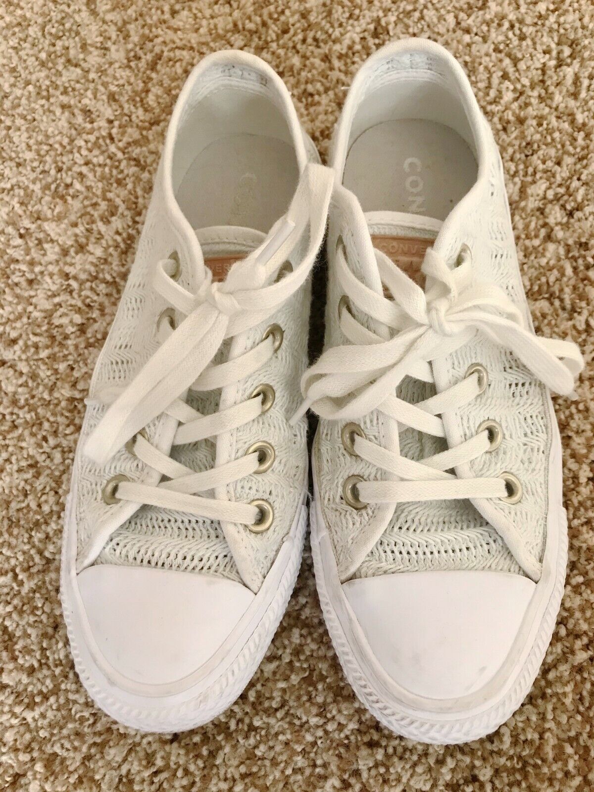 nøgen Estate Peru Converse All Star White Mesh/Lace Shoes Women&#039;s SIZE 5.5 | eBay