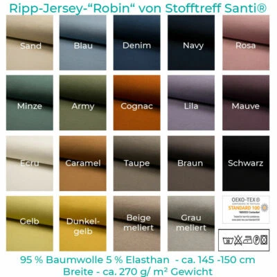 Ripp-Jersey-"Robin" von Stofftreff Santi®-ca. 150 cm Breite-ca. 270 g/m²