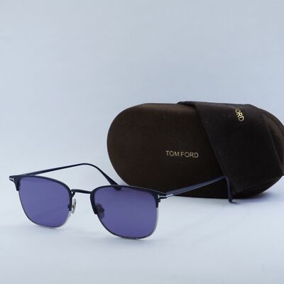 New TOM FORD FT0851 91V Matte Blue/Blue 52-20-145 Sunglasses