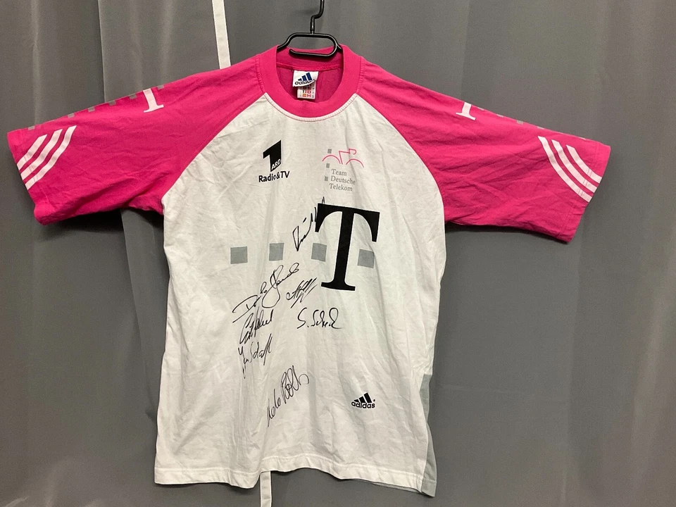 NOS TEAM TELEKOM T-MOBILE adidas Trikot Shirt L orig. 7x signature Unterschrift - Bild 1 von 4