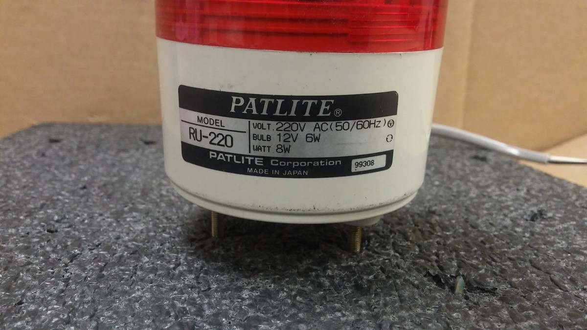 PATLITE RU-220 220V AC 8 Watts RU Series Revolving Warning Light