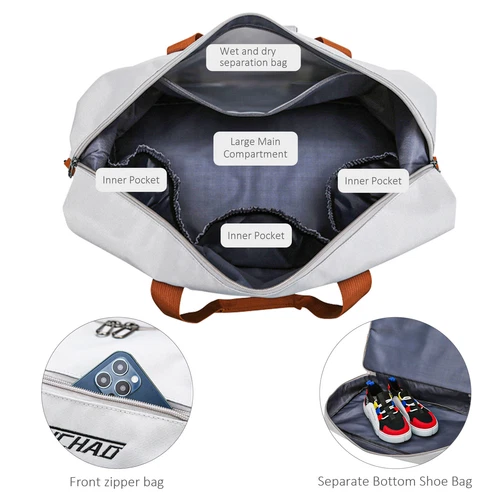 Wasserdichte Reisetasche Sport Fitnessstudio Weekender Gepäcktasche mit Schuhfach - Bild 10 von 31