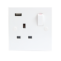 Mla Knightsbridge ST9901 - 13A Weiß 1G Geschaltet Steckdose & Usb LadegeräT