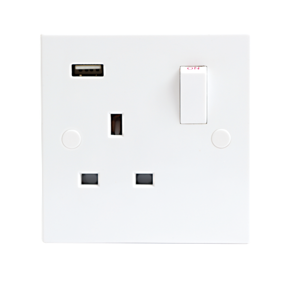 Mla Knightsbridge ST9901 - 13A Weiß 1G Geschaltet Steckdose & Usb LadegeräT-image