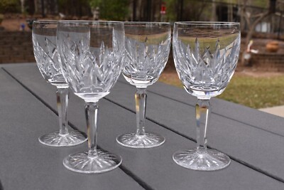 4 WATERFORD CRYSTAL IN THE GLENCAIRN SUITE / PATTERN WATER GOBLET STEMS