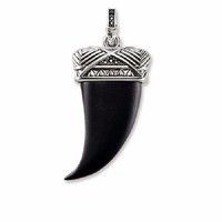 Thomas Sabo maori Tooth Onyx Pendant W/ Black Zirconia 20.9 Chain Necklace Thomas Sabo maori Tooth Onyx Pendant W/ Black Zirconia 20.9 Chain Necklace