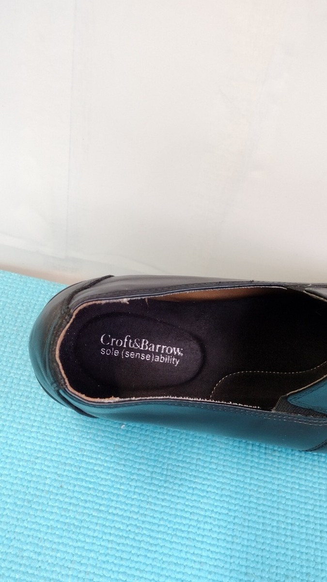 Croft Barrow Women's Shoes Greta Black Leather Slip On Sole