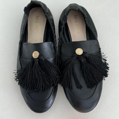 Nine West Black Leather Loafers Slip-On Shoes Women main image 3