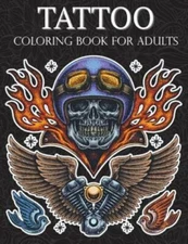 Tattoo Coloring Book: Hand-Drawn Set Of Old School Stress Relieving, Relaxi...