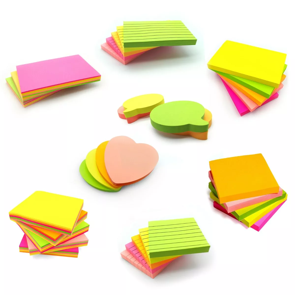 Post It Sticky Notes Reminders Self Adhesive 76mm Neon Colours Paper Memo  Pads