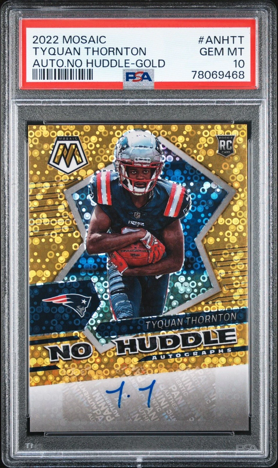 Tyquan Thornton Panini Mosaic Autographs No Huddle #ANHTT Gold