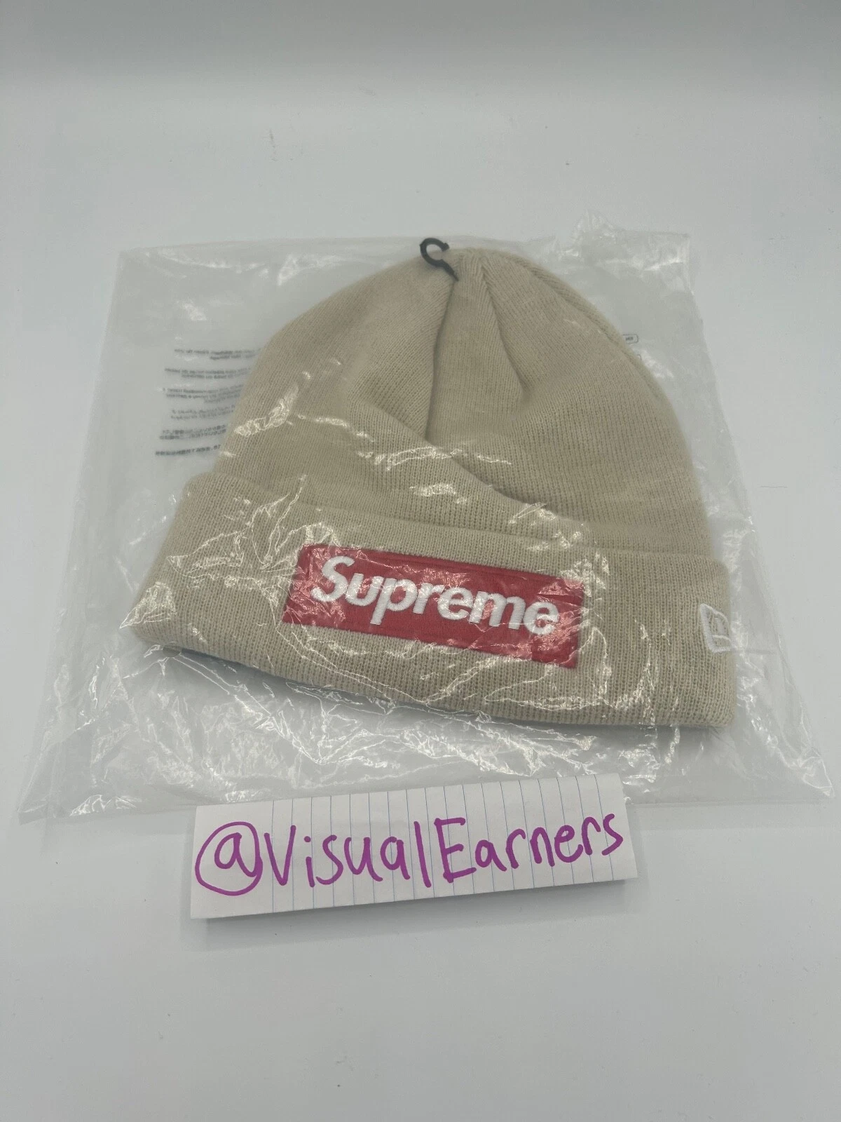 Supreme New Era Box Logo Beanie Stone FW24 Supreme New York 2024 Neuf