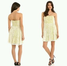 NWT GUESS Elvie Crochet overlay Seamed detail Dress