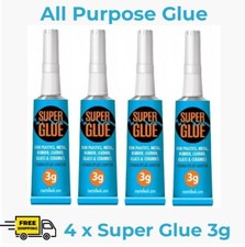 Super Glue Plastic Waterproof Plastic Adhesive Multi-Purpose Use 4 Pack x 3gm