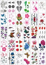 30 sheets cheap wholesale lot flower butterfly temporary tattoo