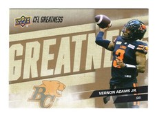 2024 UD CFL Greatness Vernon Adams Jr. GOLD #81 BC Lions Oregon