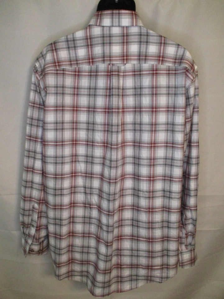 Camisa CABELA'S 100% Algodón Alta LT 16 Cuello 36 Manga Gris Botón a Cuadros Foto 2 de 3