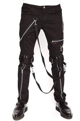 Tripp NYC Strap Zipper Bondage Pants [Black] - Bondage Pants, Goth