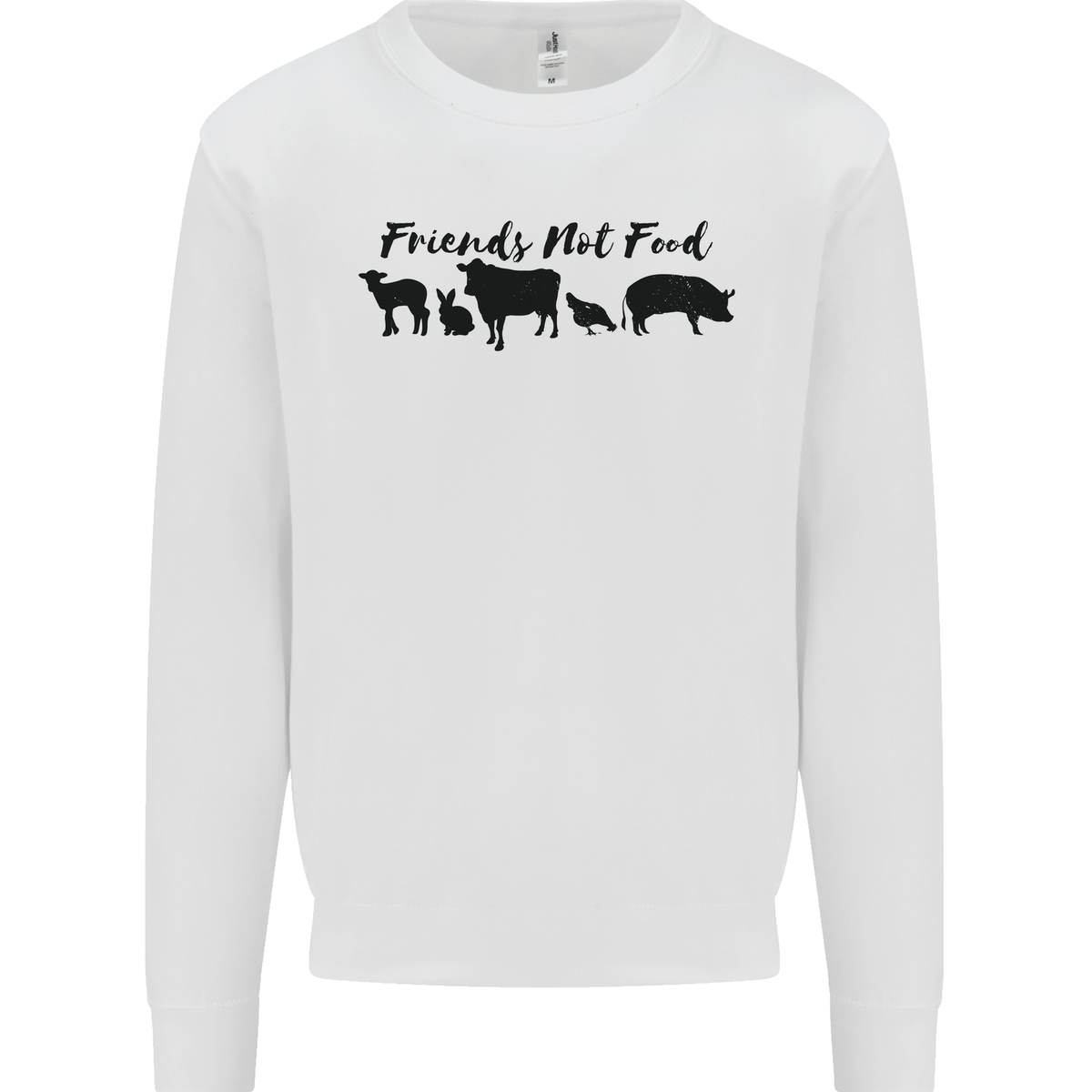 Vegetarian Animals Friends Not Food Vegan Kids Sweatshirt Jumper