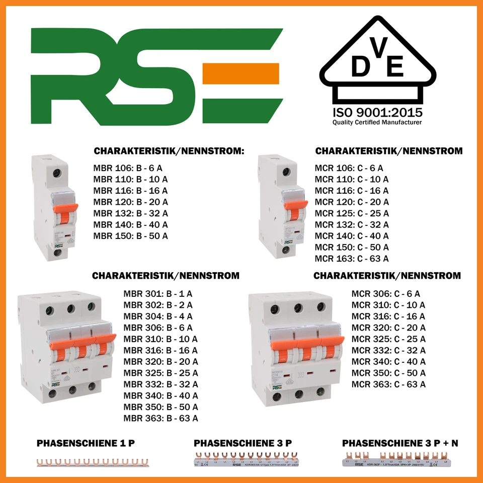 RSE LS Leitungsschutzschalter MBR/MCR VDE