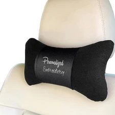 Personalized Customized Monogram Car Seat Neck Ergonomic Pillow Headrest Cushion