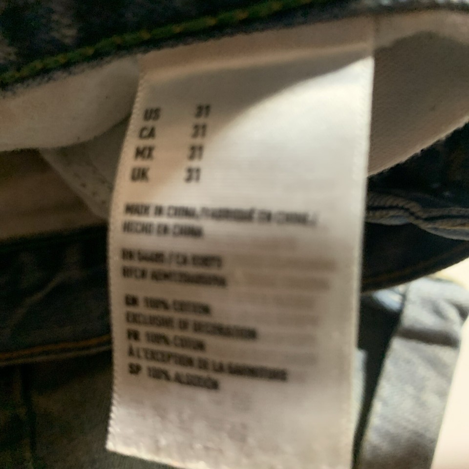 American Eagle Cut Off Jean Shorts Womens 31 Blue Distressed Orange Tab