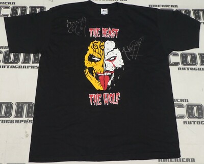 Mecha Wolf 450 Bestia 666 Signed Shirt BAS Beckett COA WWE The