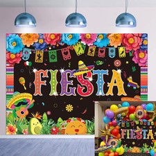 Mexican Fiesta Backdrop 8x6FT Mexican Party Decorations Mexican Theme Paper F...