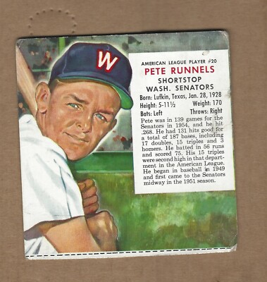 1955  RED  MAN  PETE  RUNNELS  #  20  AL  