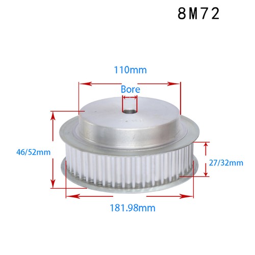 BF-type HTD8M 25mm / 30mm Timing Belt Pulley 12 - 72 Tooth for CNC Step Motor - Picture 49 of 49