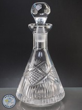 Heavy Cut Crystal Decanter Likely Tyrone Slieve Donard Pattern, 11" Tall 2.3kg