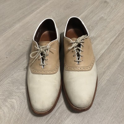 Allen Edmonds Oakmont Mens Size 10.5 C Vibram Tan White Leather Saddle Shoes Allen Edmonds Oakmont Vibram Tan White Leather Saddle Shoes  main image 3