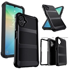 Black Case For Samsung Galaxy A06 Rugged Shockproof Dual Layer Hard Phone Cover